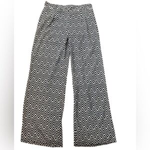 My Michelle Trendy Whimsy Wide leg Black and White Chevron Pants